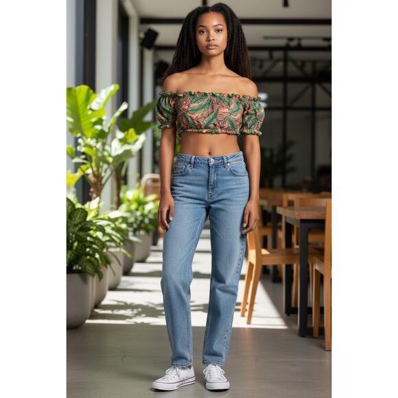 ModCloth High Dive Tropical Capped Sleeve Swim Top XL - Picture 15 of 15